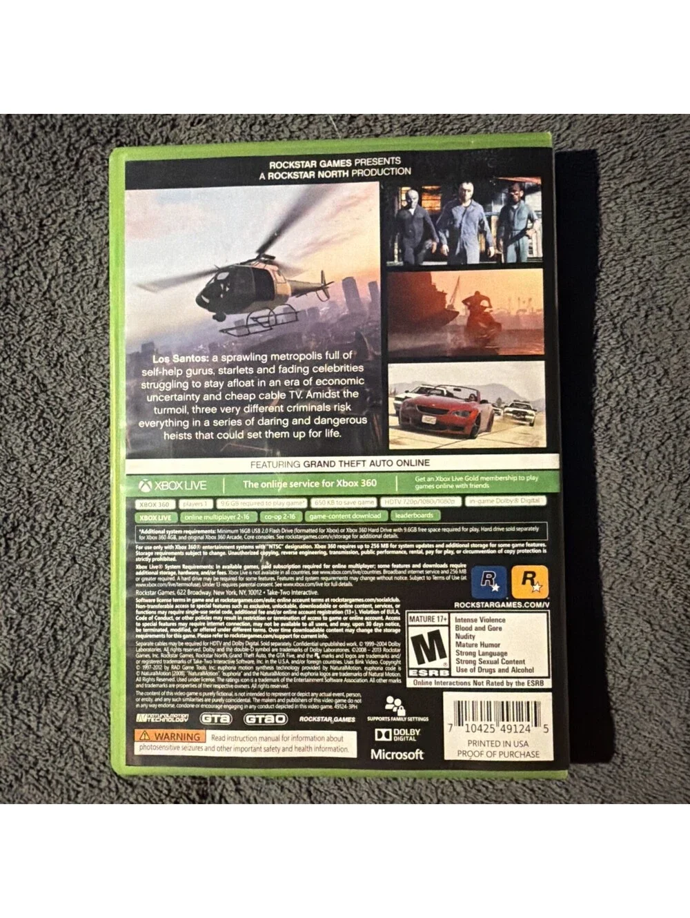 Grand Theft Auto V GTA 5 (Xbox 360) CIB Complete with MAP & Game
